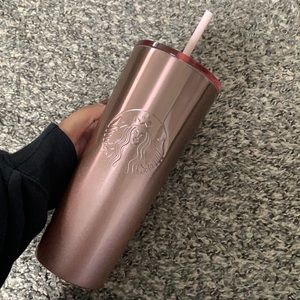 Ombré Rose Gold Starbucks Tumbler